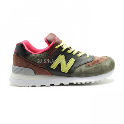 New Balance 574 Olive Khaki Pink