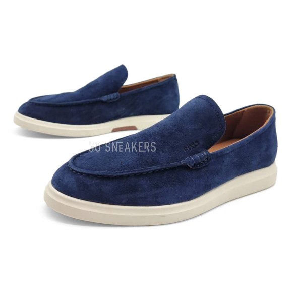Мужские лоферы Hugo Boss Loafers Suede Navy