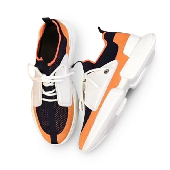 Мужские кроссовки Hermes Casual Shoes For Men White/Black/Orange