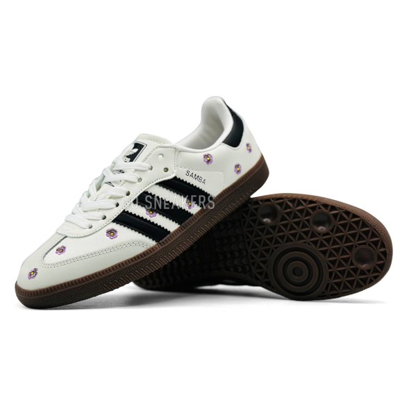 Женские кеды Adidas Originals Samba OG White Floral Embroidery