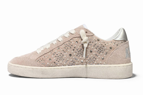Женские кеды Golden Goose Rhinestones Suede Beige