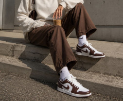 Nike Air Jordan 1 Low Leather Brown/White