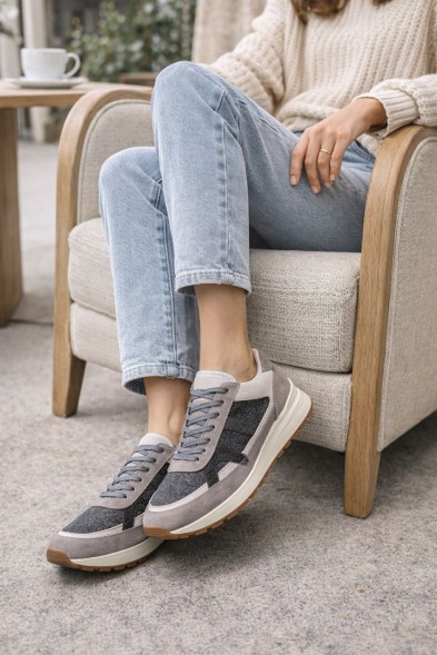 Женские кроссовки Brunello Cucinelli Suede Sneakers White/Grey