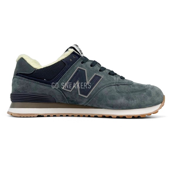 Мужские зимние кроссовки New Balance 574 Suede Dark Grey Winter