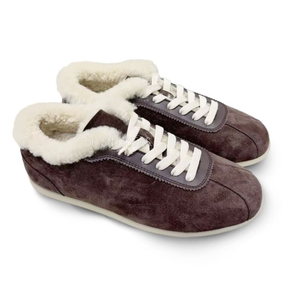 Женские зимние кроссовки Brunello Cucinelli Sneakers Winter Chocolate