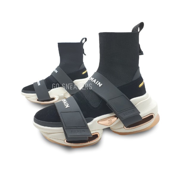 Женские кроссовки Balmain B-Bold Strap High Black/White