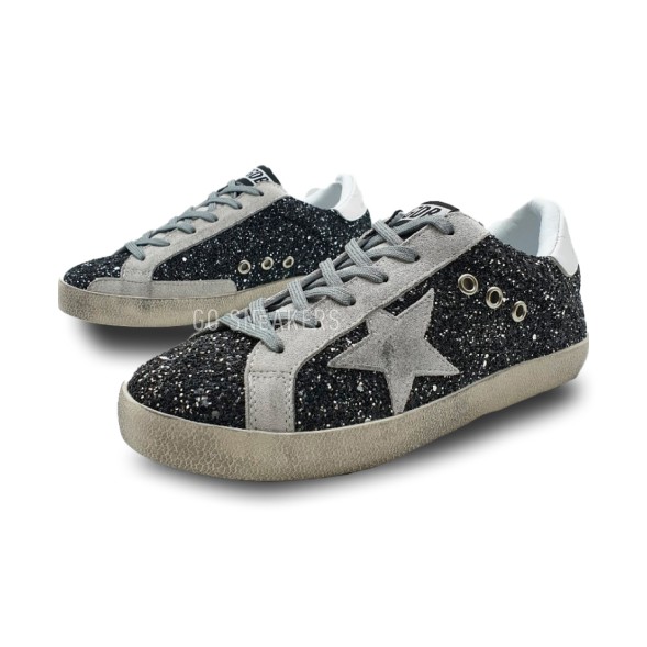 Женские кроссовки Golden Goose Superstar Glitter Black