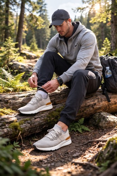 Мужские кроссовки Brunello Cucinelli Textile Run Grey