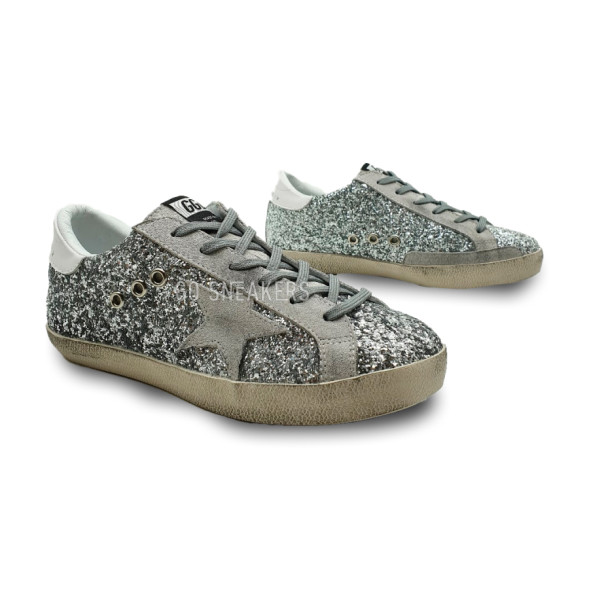 Женские кроссовки Golden Goose Superstar Glitter Grey