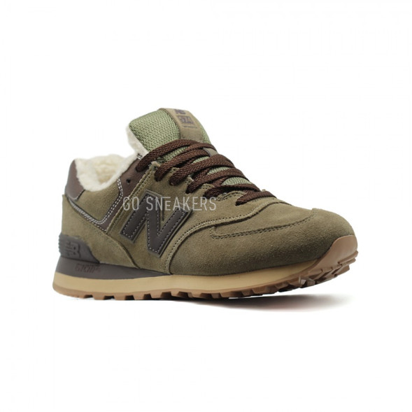Женские зимние кроссовки New Balance 574 Khaki